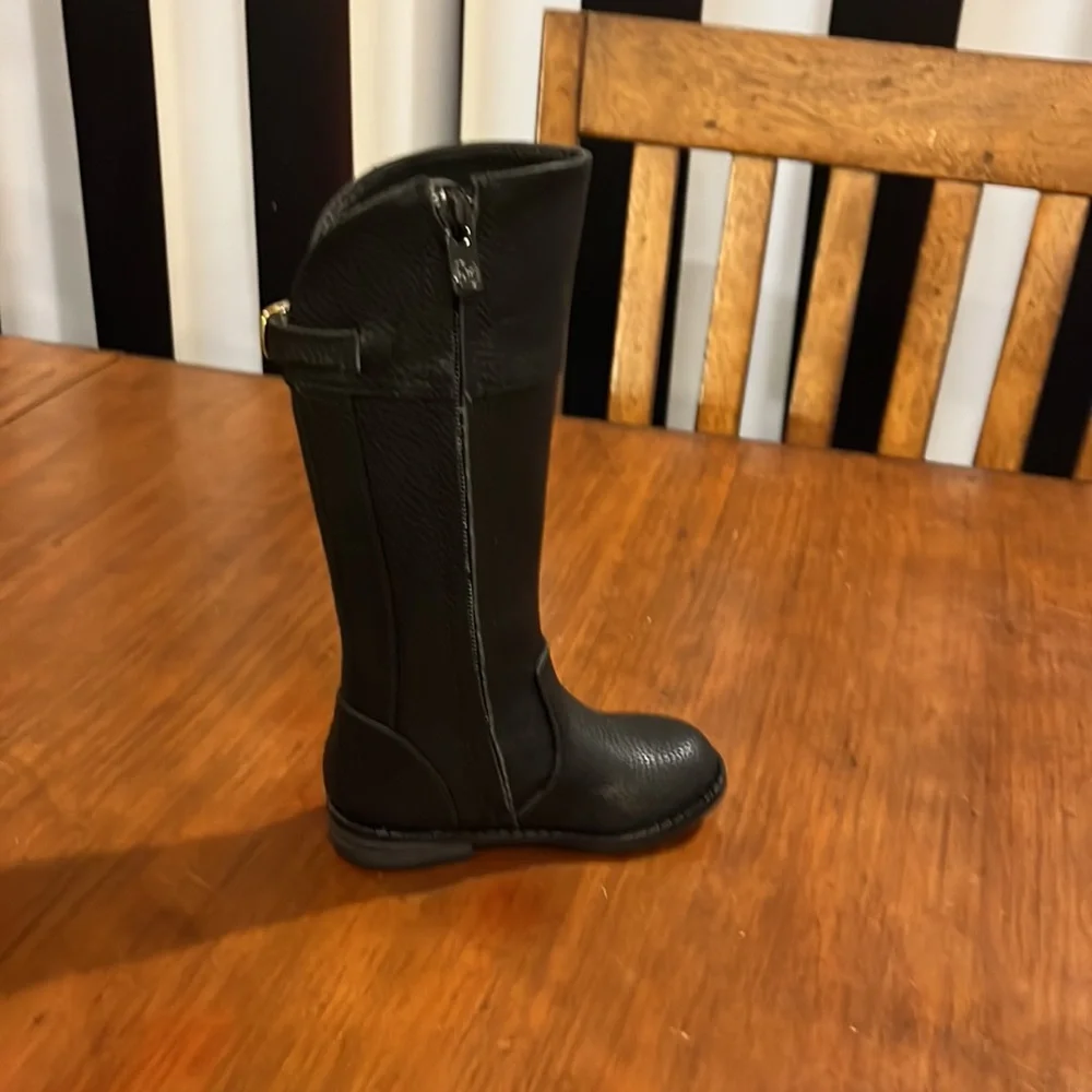 Michael Kors Emma Tara Boots black leather new Toddlers Girls Size 6